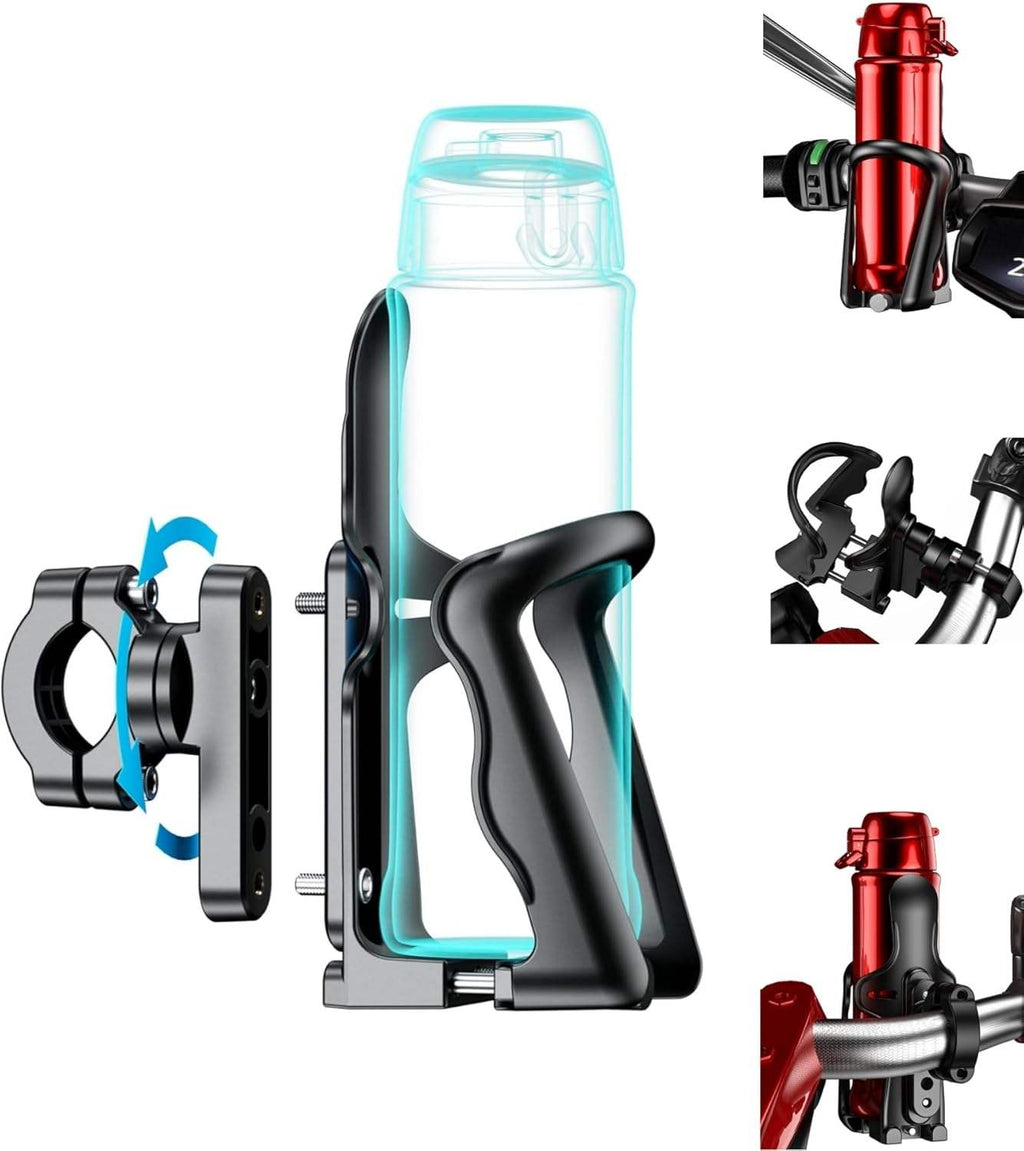 Universal Bike & Motorcycle Cup Holder Adjustable Water Bottle Holder for Bicycle, E-Bike, Scooter & Stroller